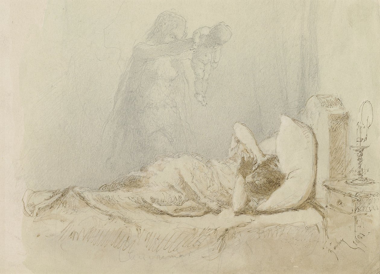 Noční můra; Cauchemar, 1901 od Mihaly von Zichy