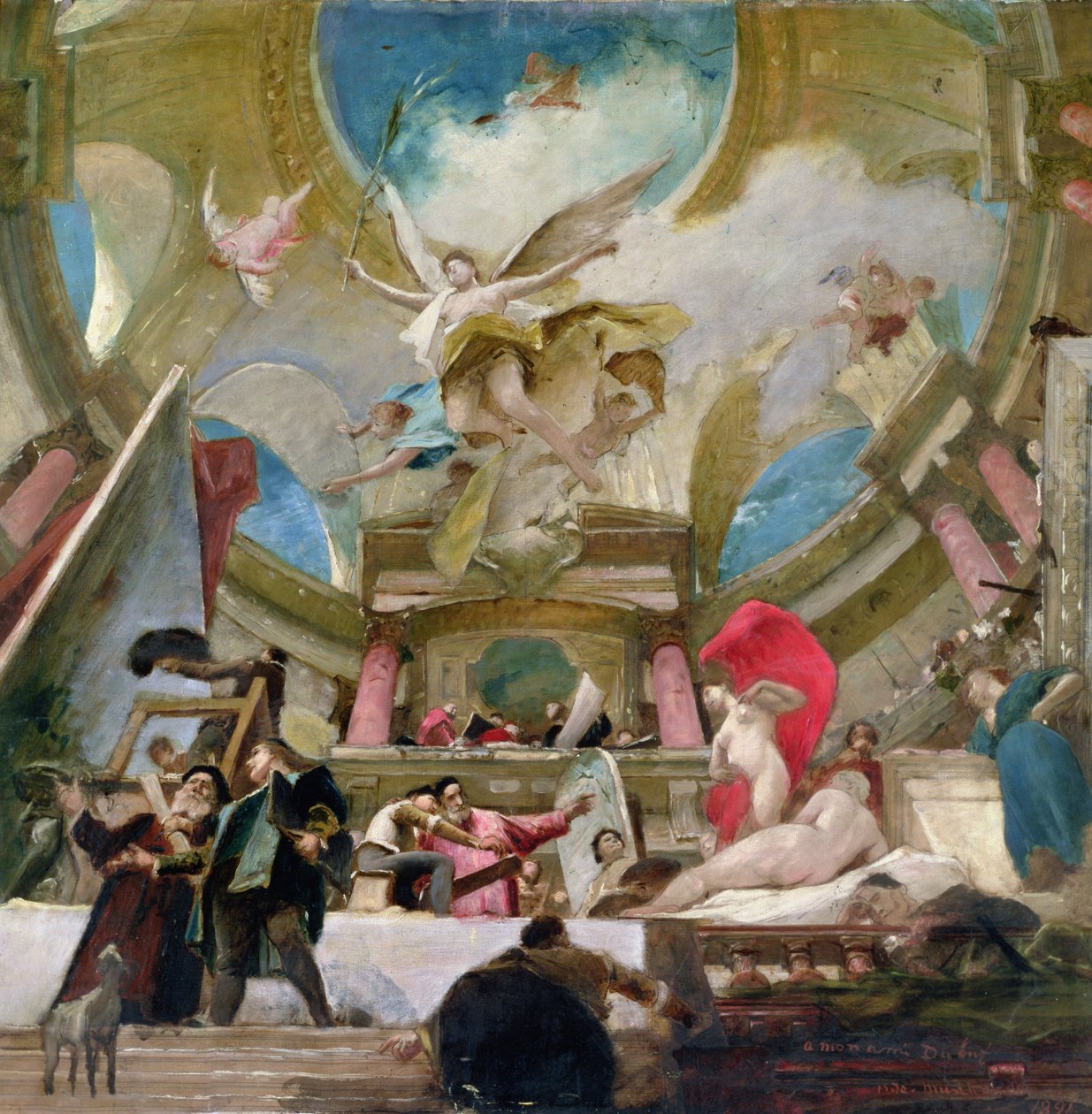 Apoteóza renesance, studie pro výzdobu schodiště v Kunsthistorisches Museum, Vídeň (viz také 70759) od Mihály Munkácsy