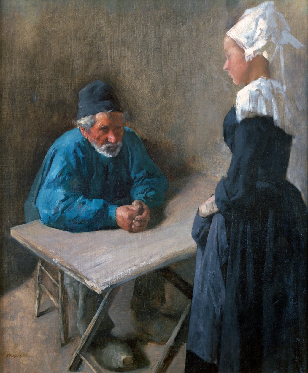 Zasnoubení služebné, c1864-1900 od Mihály Munkácsy