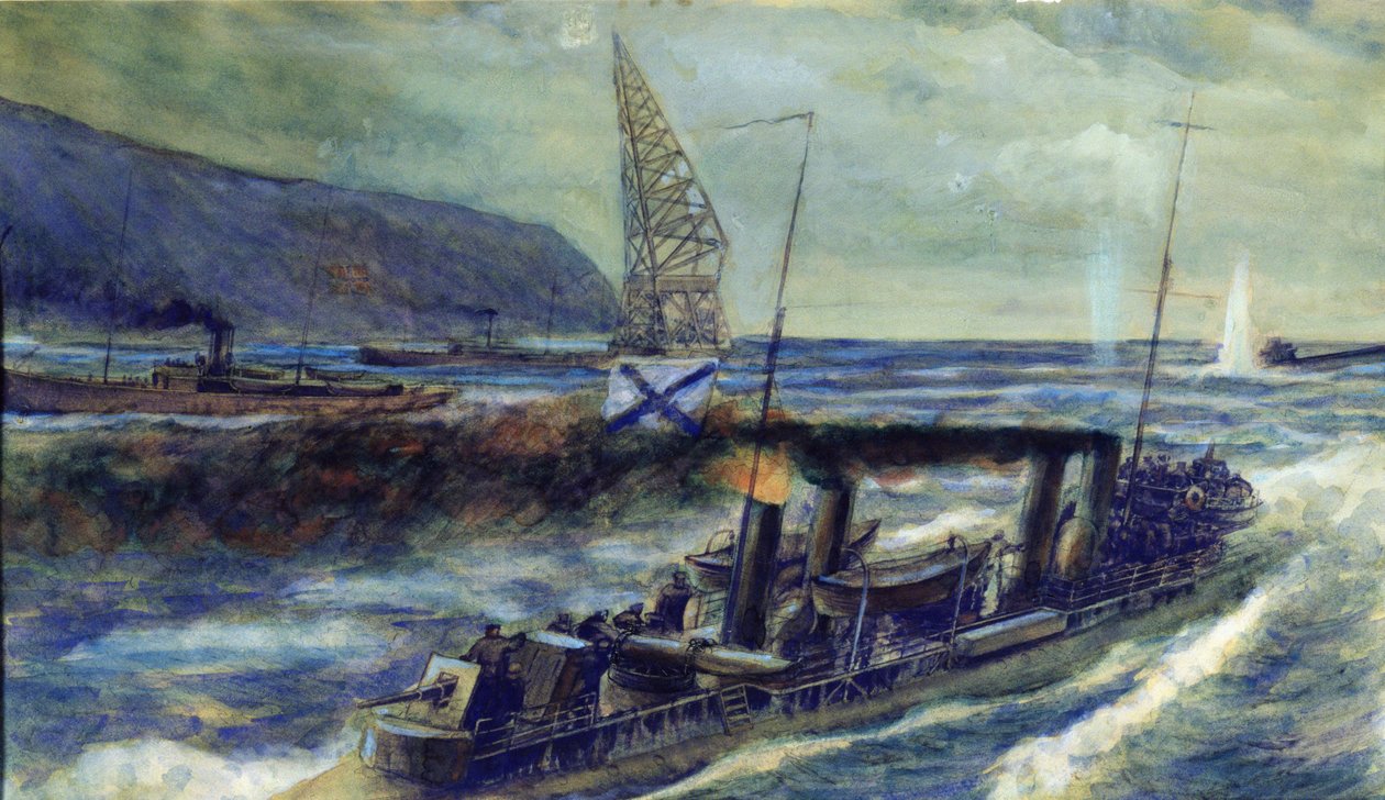 Německá ponorka U 56 potopená ruským torpédoborcem Grozovoi v Barentsově moři 20. října 1916, 1940 od Mikhail Mikhailovich Semyonov