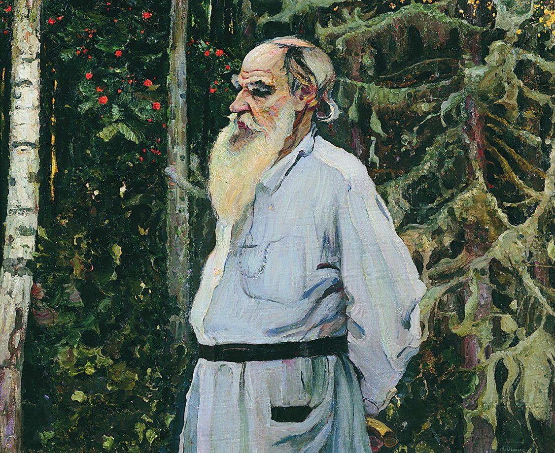 . . Lev Tolstoj 1828-1910 od Mikhail Vasilievich Nesterov