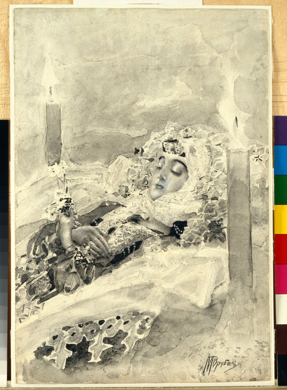 Tamara v rakvi od Mikhail Aleksandrovich Vrubel