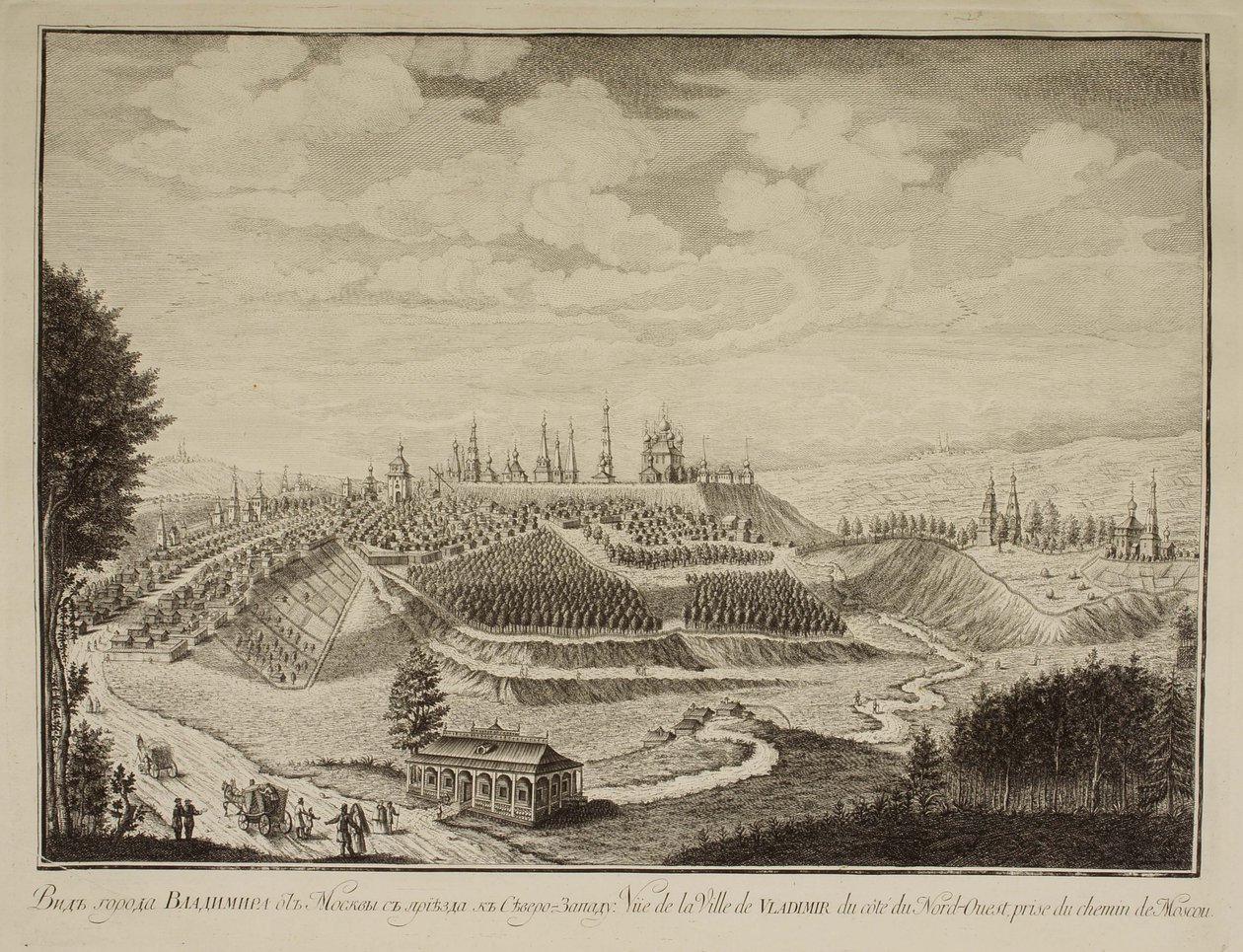 Pohled na město Vladimir, 1769 od Mikhail Ivanovich Makhaev
