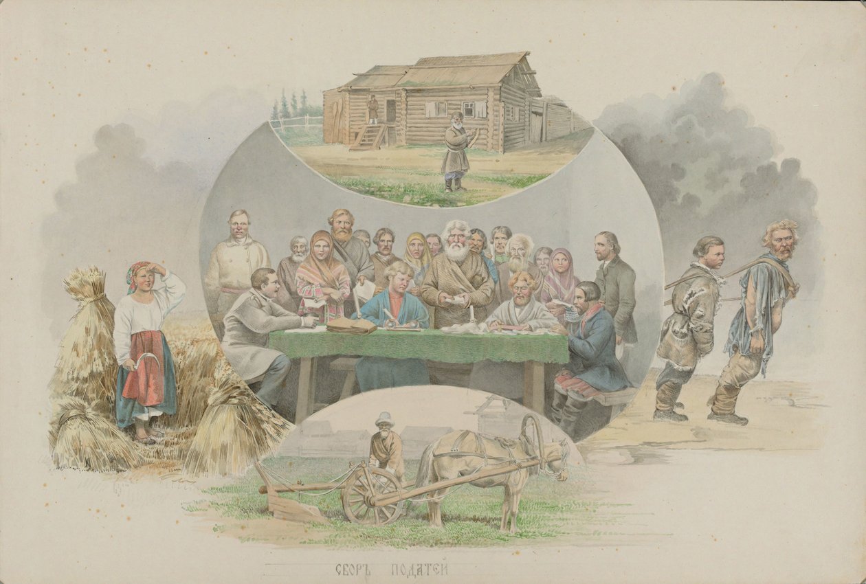 Výběr daní, 1862. od Mikhail Stepanovich Znamensky