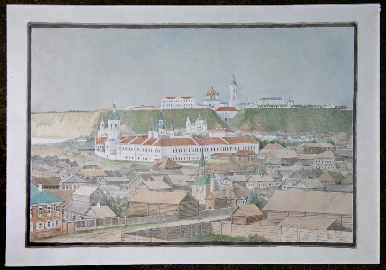 Pohled na Tobolsk, 50. léta 19. století od Mikhail Stepanovich Znamensky