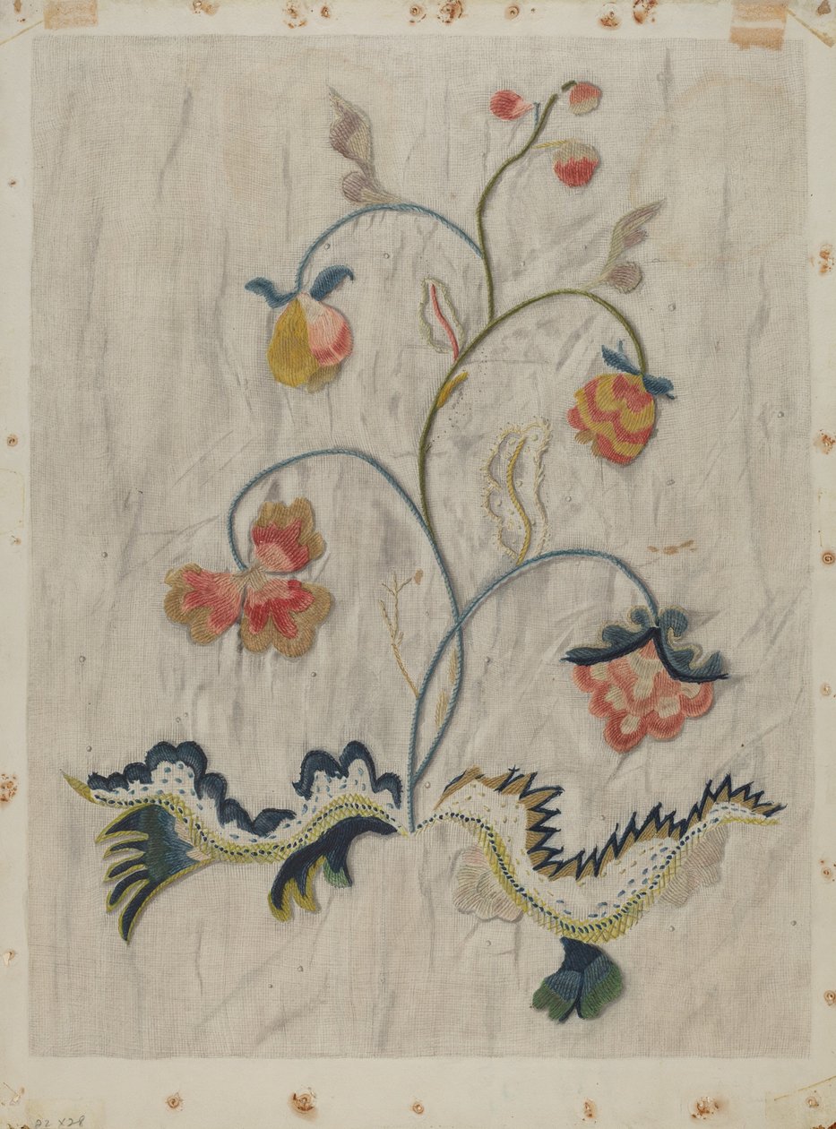 Detail přehozu od Mildred E. Bent