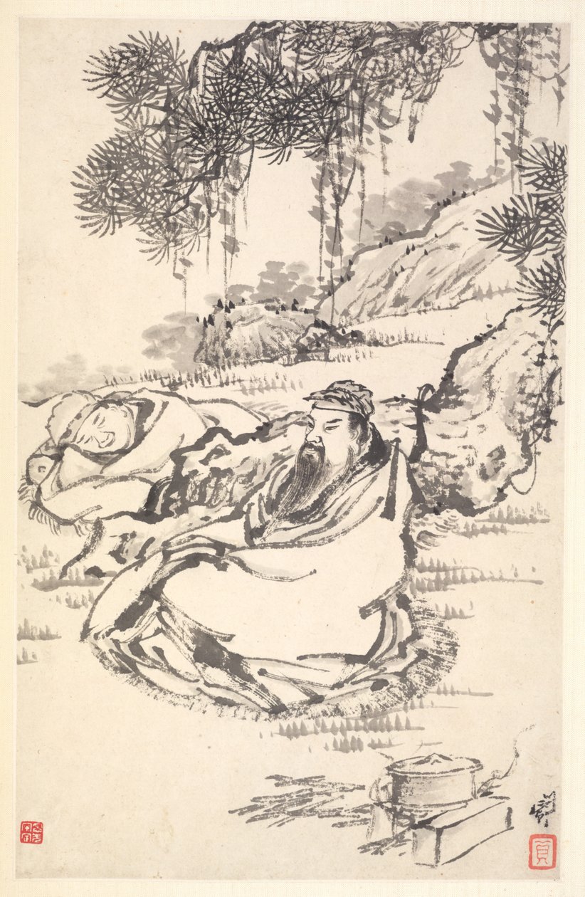 Lu Tong a sluha, 1788. od Min Zhen