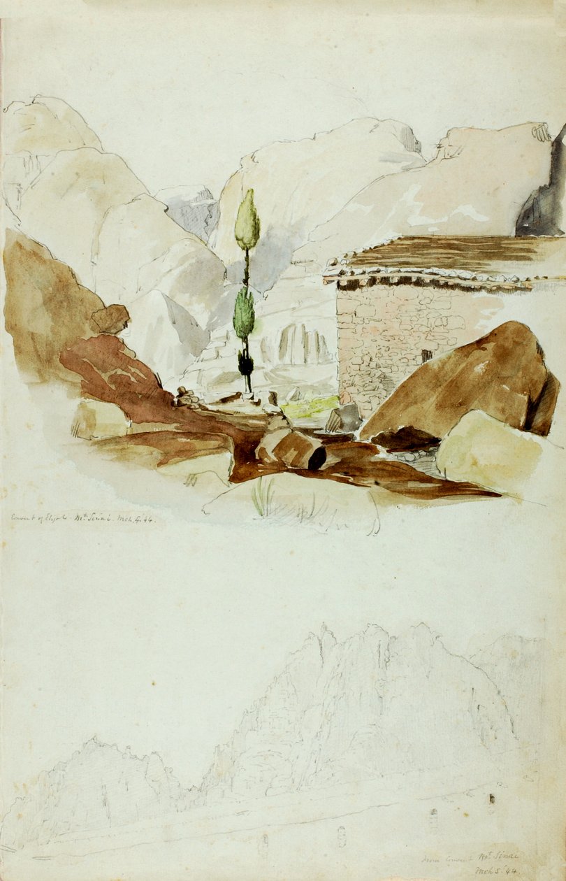 Klášter Eliáš, hora Sinaj, 1844. od Miner Kilbourne Kellogg