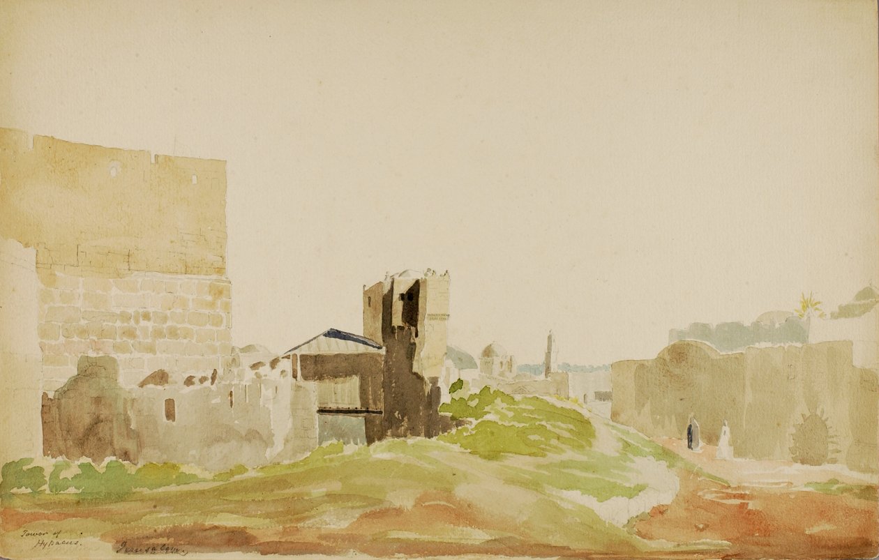 Hypacova věž, Jeruzalém, n. d. od Miner Kilbourne Kellogg