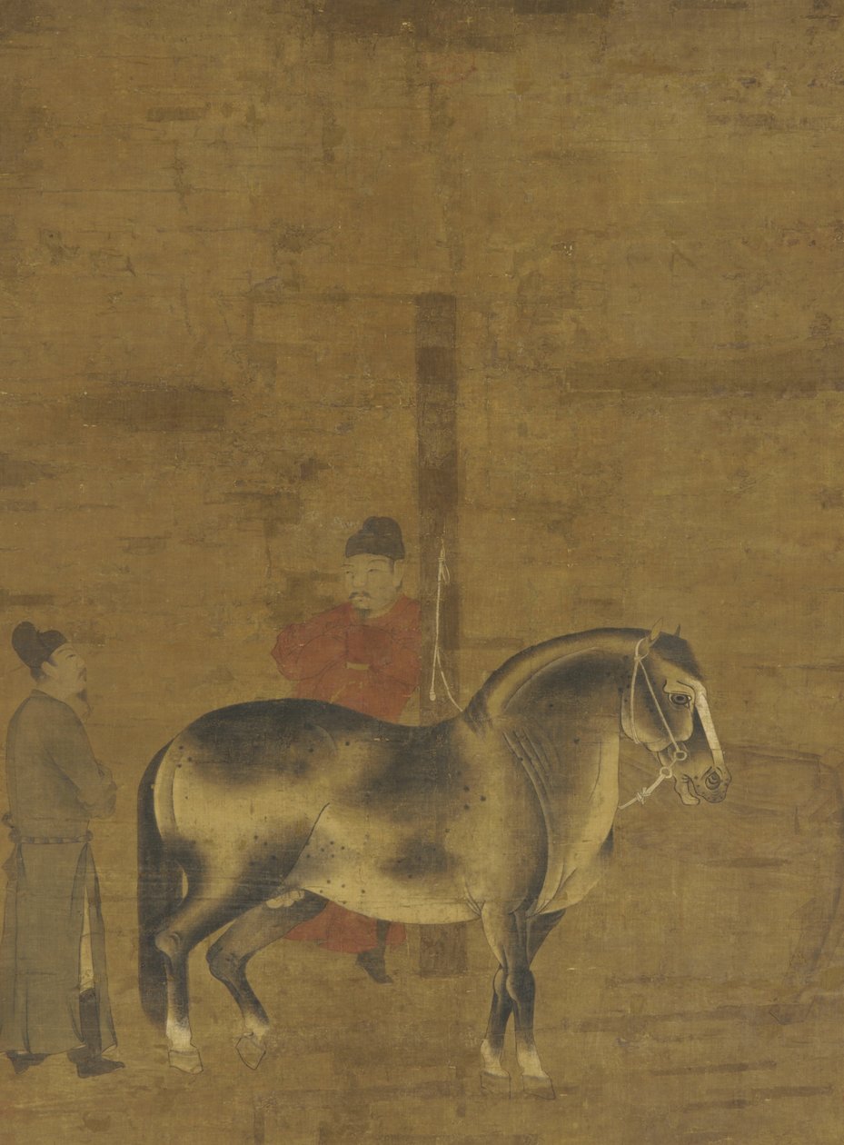 Hodnocení koně od Ming Dynasty Chinese School