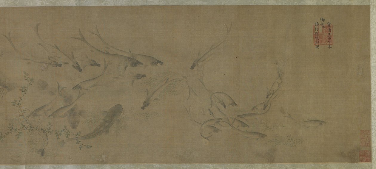 Ryby a vodní plevele od Ming Dynasty Chinese School
