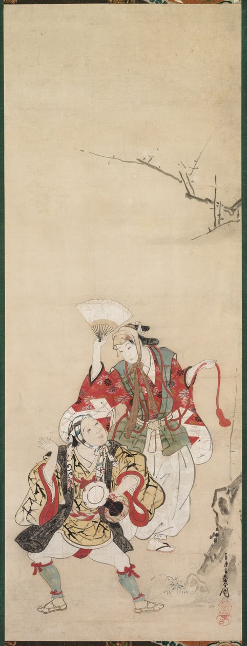 Jarní tanečníci (Manzai) od Miyagawa Chōshun