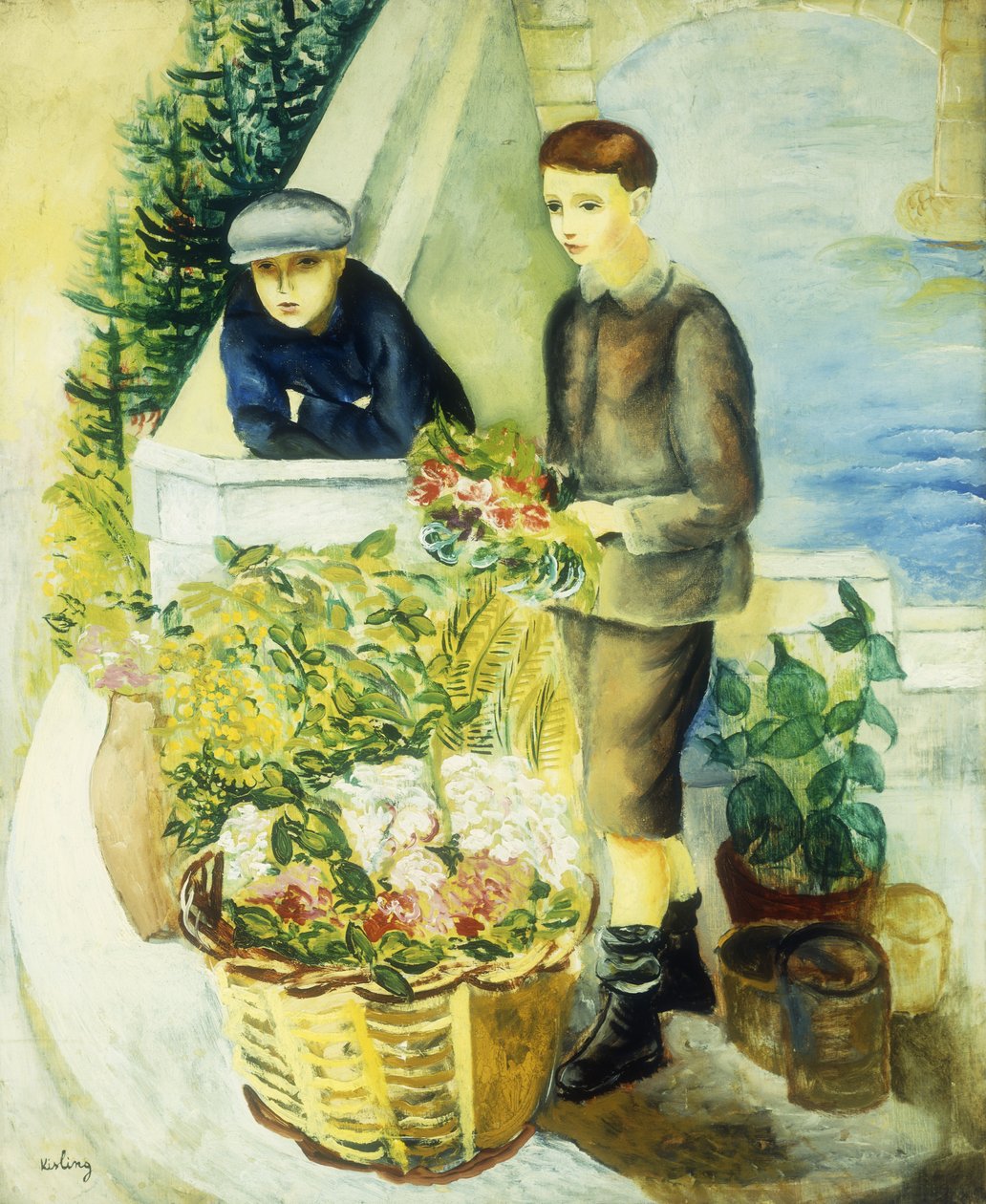 Prodavači květin; Marchands de Fleurs od Moise Kisling