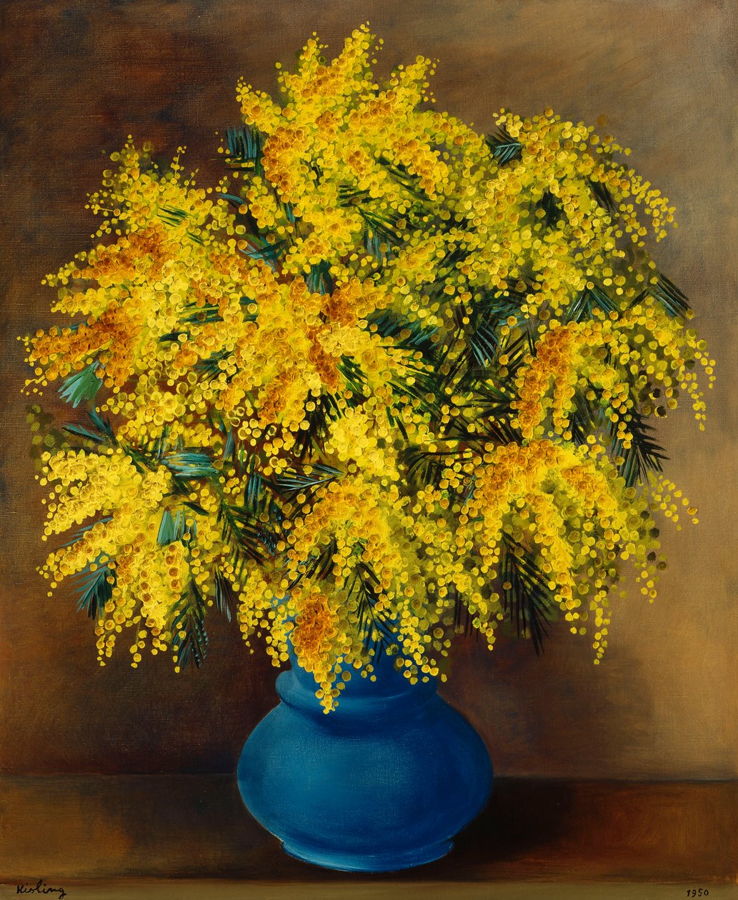 Váza s mimózou; Vase de Mimosas od Moise Kisling