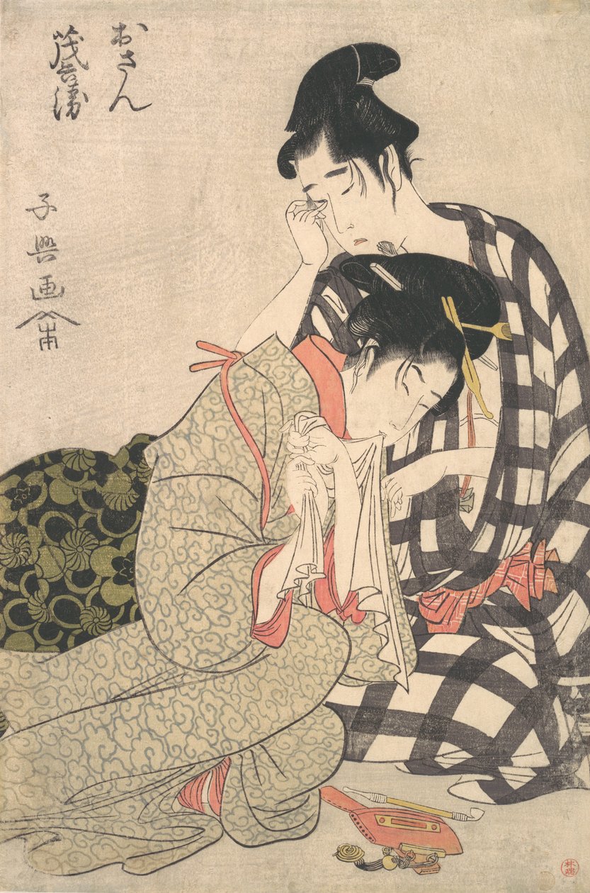Nespokojení milenci, ca. 1800. od Momokawa Shiko