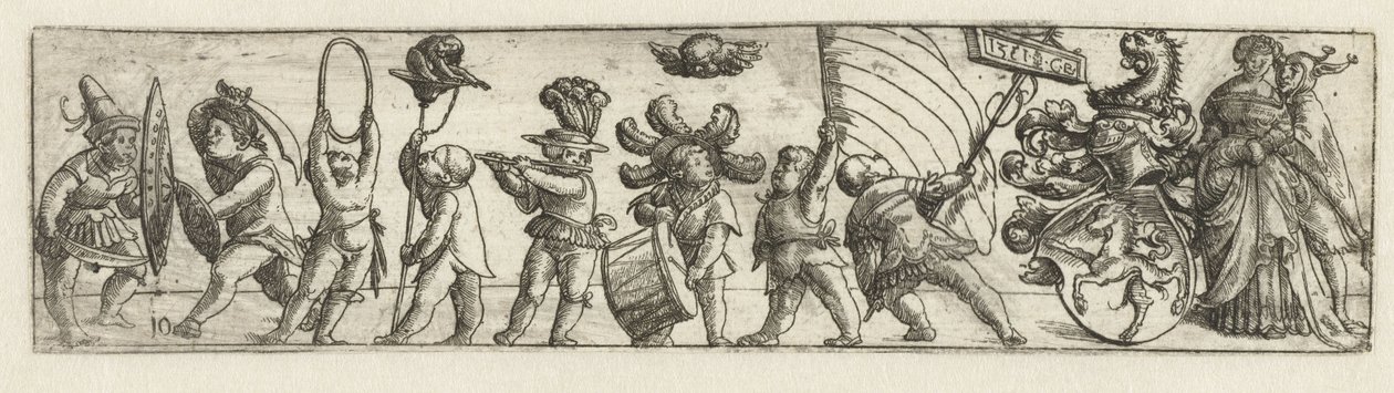 Frisian s putti a erb od Monogrammist CB met boom