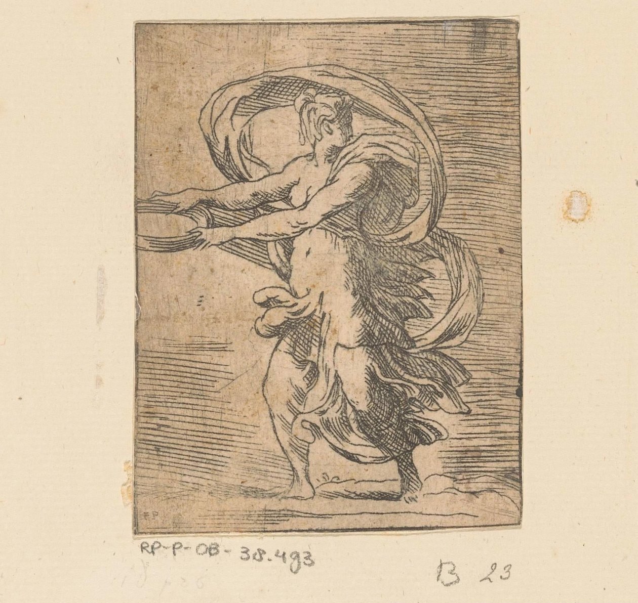 Mladá žena s plošinou od Monogrammist FP (Italië; 16e eeuw)