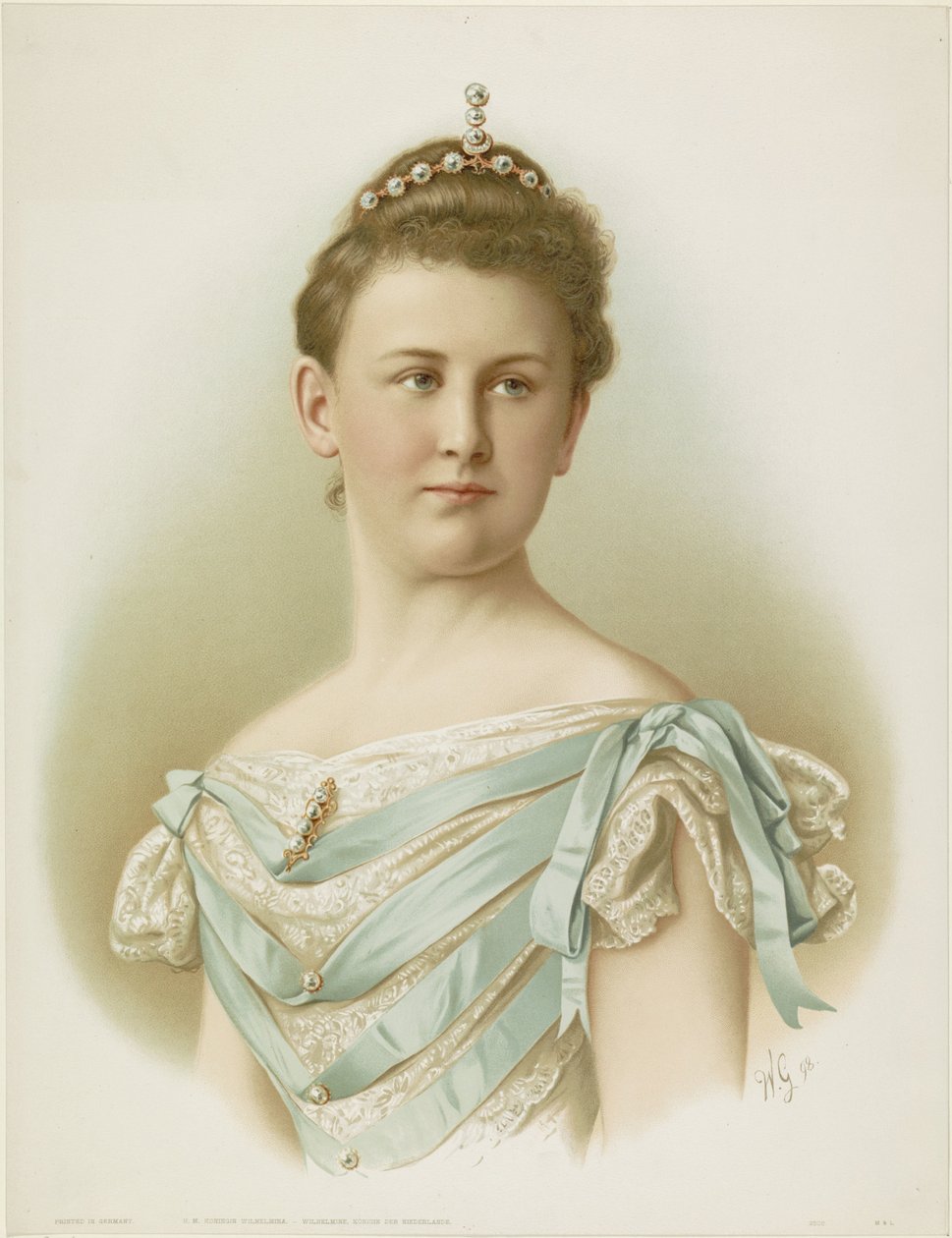 Portrét Wilhelminy, královny Nizozemska od Monogrammist WG