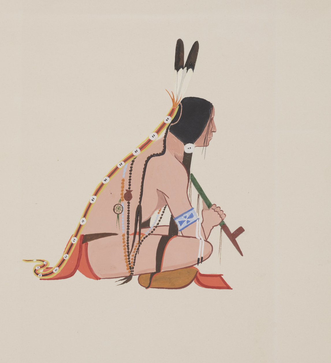 Cheyenne, kolem roku 1934 (akvarel) od Monroe Tsatoke