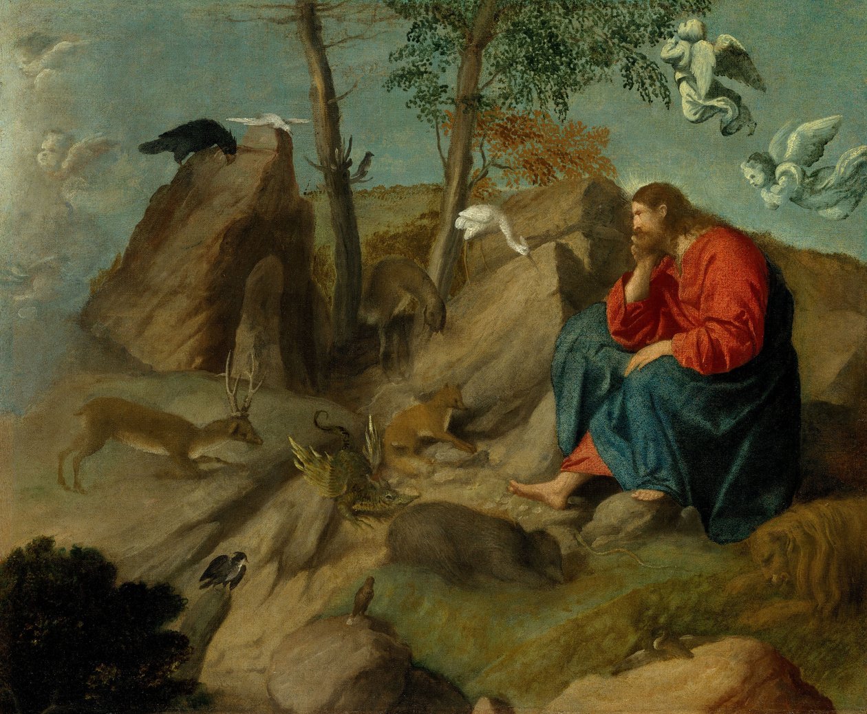 Kristus na poušti, kolem 1515-20 od Moretto da Brescia