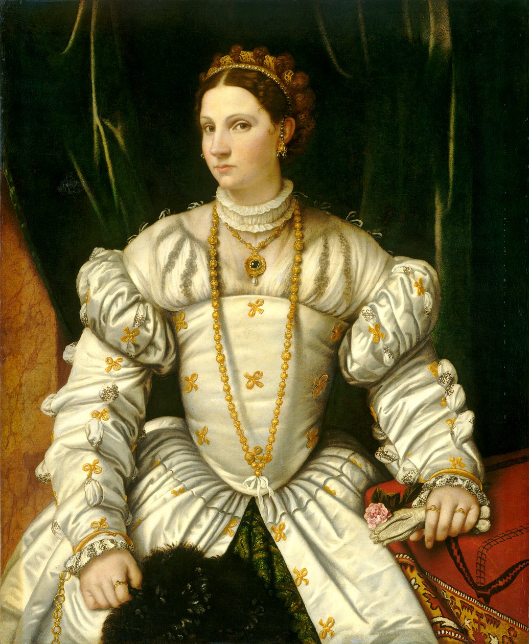 Portrét dámy v bílém, kolem roku 1540 od Moretto da Brescia