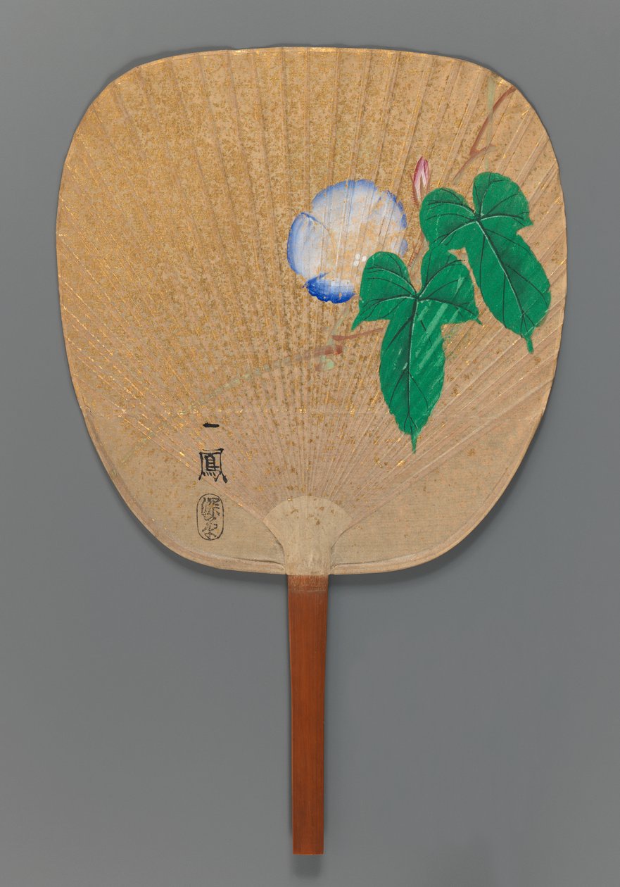 Morning Glory (recto), cca 1870 (inkoust, barva a zlatá skvrna na papíře) od Mori Ippo