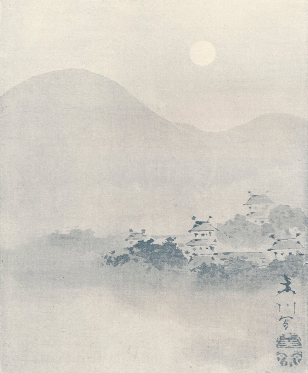 Večerní mlha v údolí, c1801 od Mori Sosen