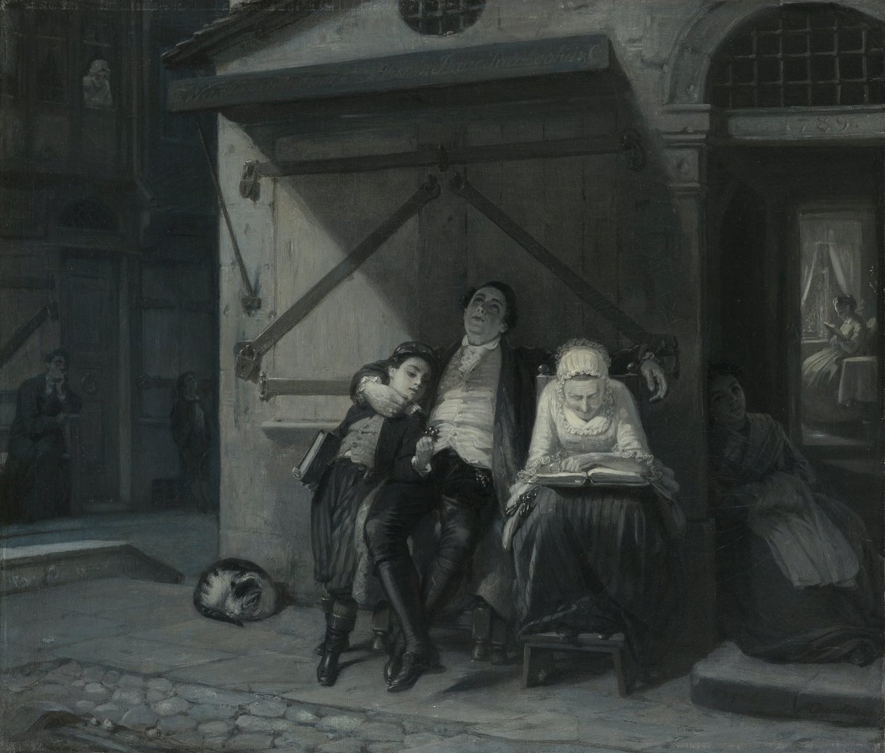 Sabbath Rest (Sabbath rest on the alley) od Moritz Daniel Oppenheim