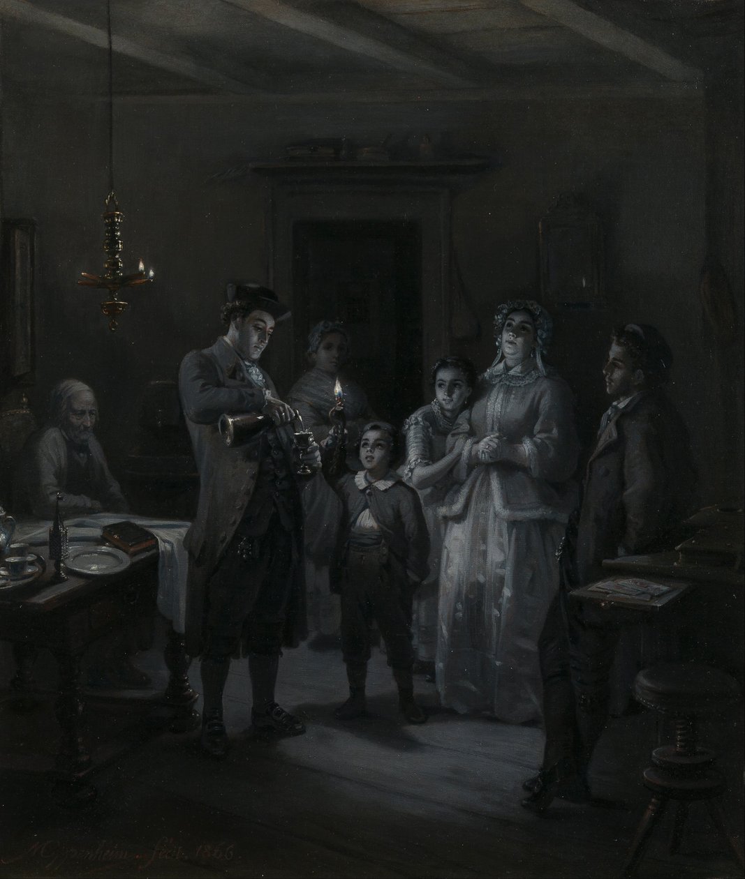 Závěr soboty (Sabbath-Ausgang) od Moritz Daniel Oppenheim