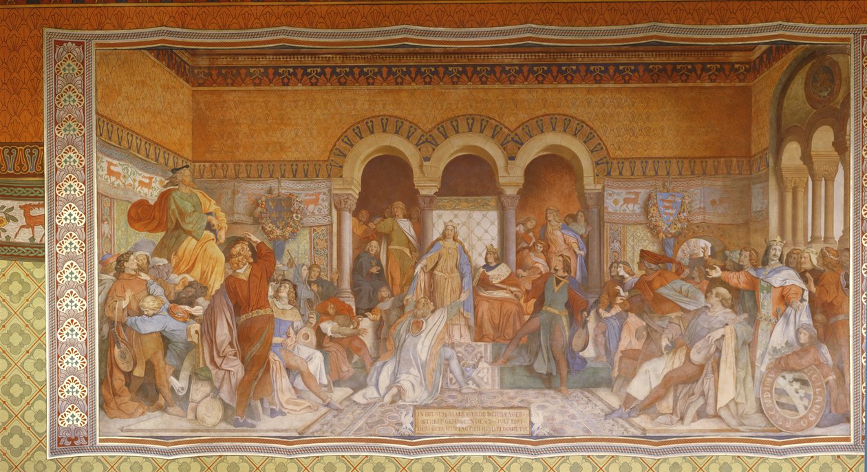 Der Saengerkrieg, kolem 1854-55 od Moritz Ludwig von Schwind