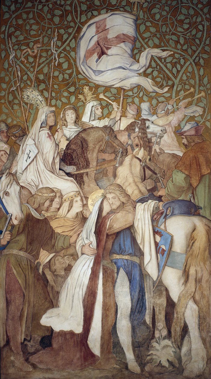 Freska, Elisabeth Gallery, hrad Wartburg, c.1845-55 od Moritz Ludwig von Schwind