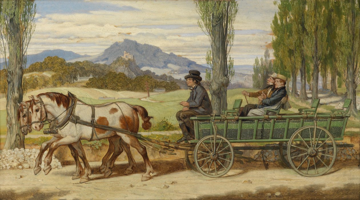 Schwind a Bauernfeld na vozíku od Moritz Ludwig von Schwind
