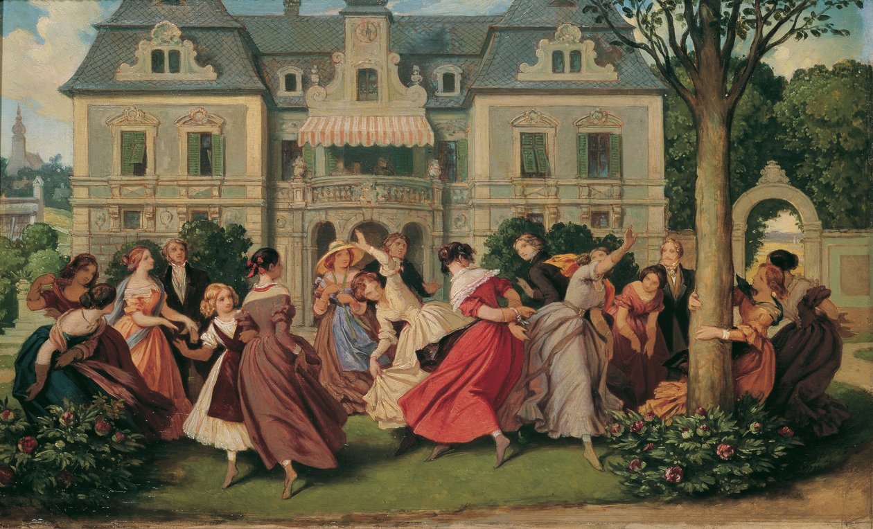 Společenská hra, po roce 1860. od Moritz Ludwig von Schwind