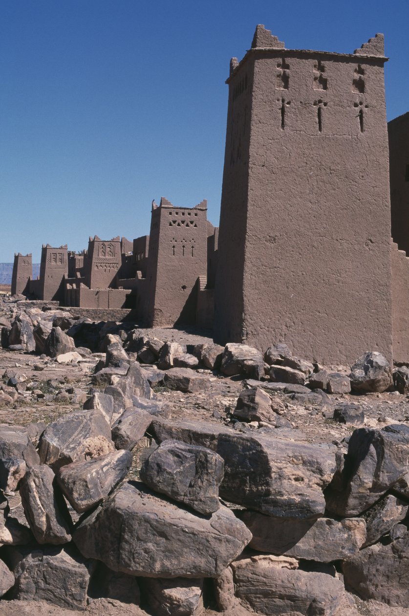 Pohled na ksar, údolí Draa od Moroccan School