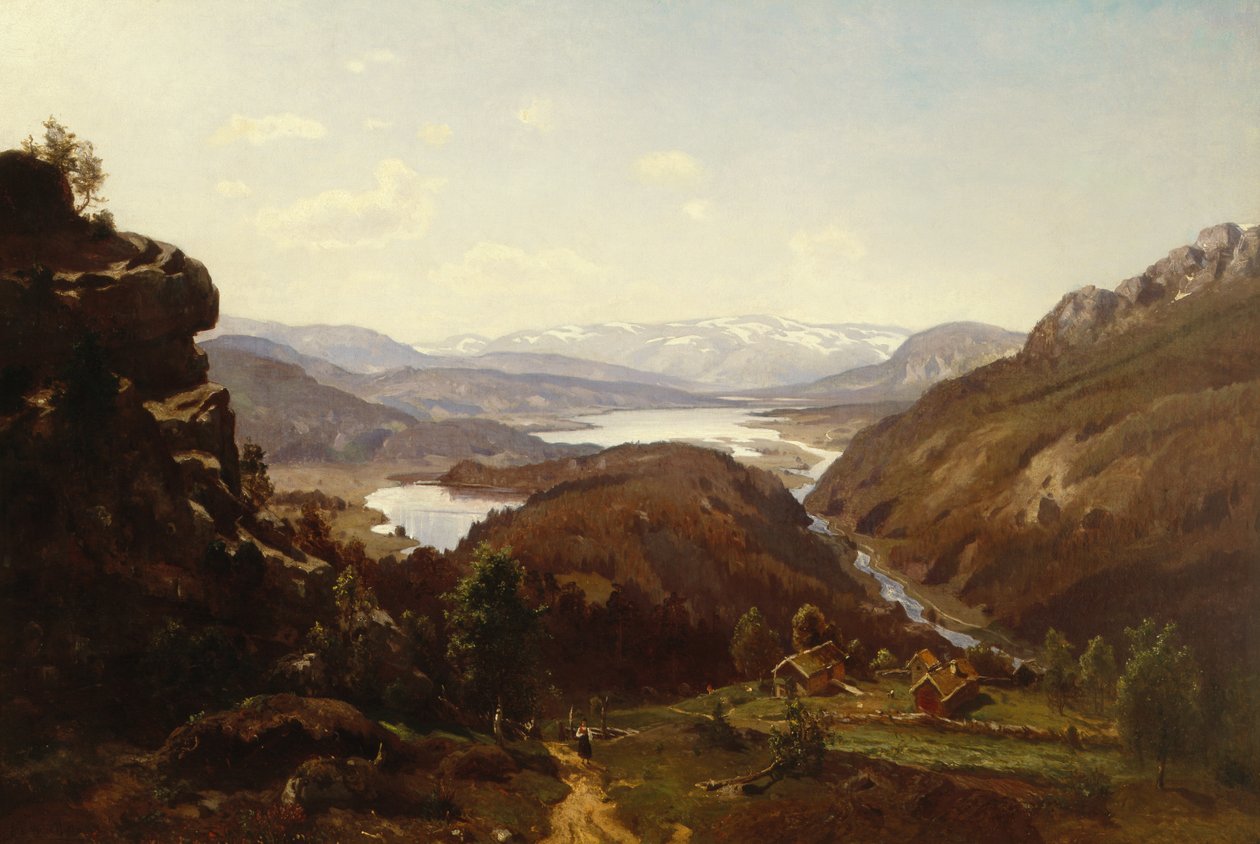 Pohled směrem k Al v Hallingdalu 1871 od Morten Muller