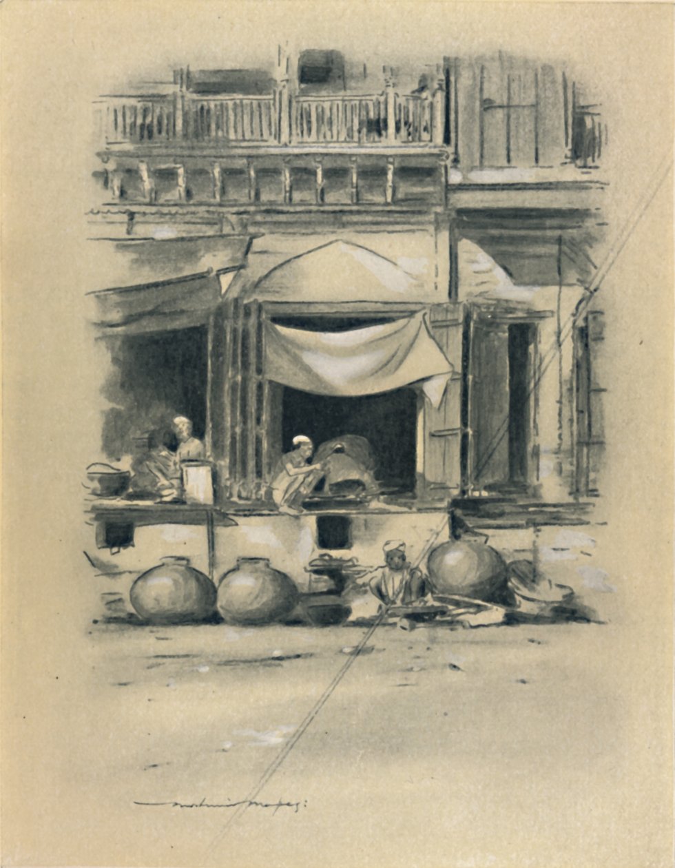 Bazar v Dillí, 1903 od Mortimer L Menpes