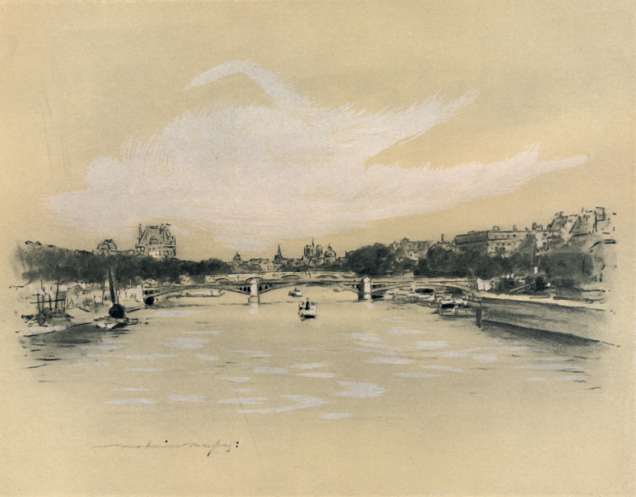 „Seina v Paříži“, 1903 od Mortimer L Menpes