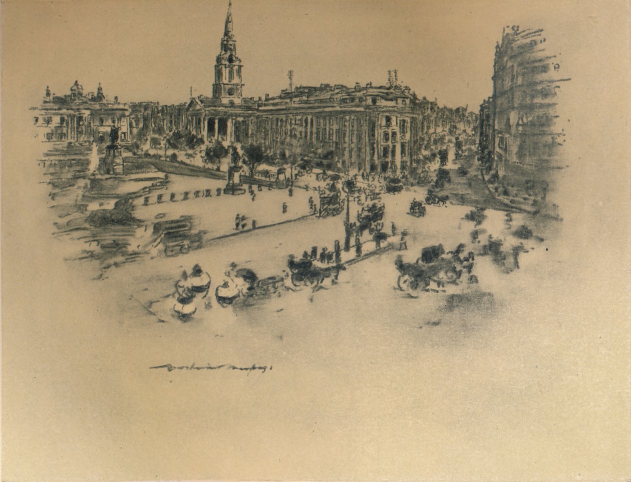 "Trafalgar Square", 1903 od Mortimer L Menpes