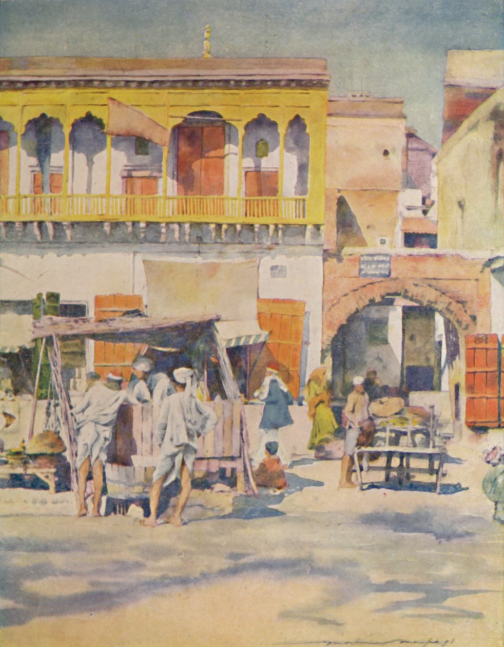 Bazaar, Dillí, 1905 od Mortimer Ludington Menpes