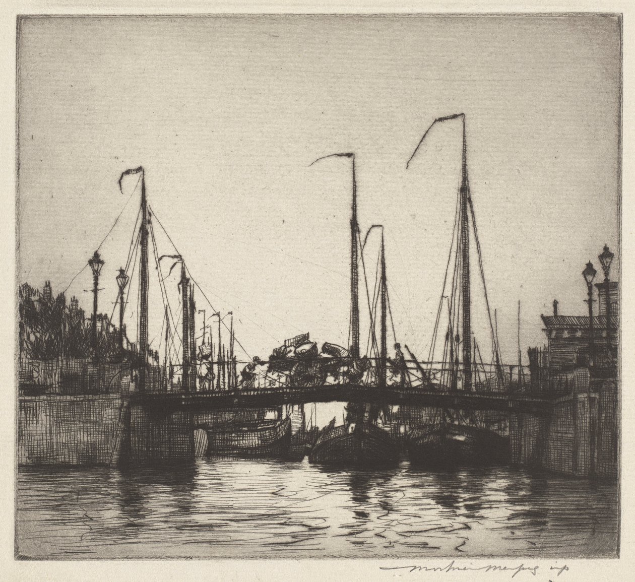 Bridge, Rotterdam (Chioggia: Rybářské lodě) od Mortimer Menpes
