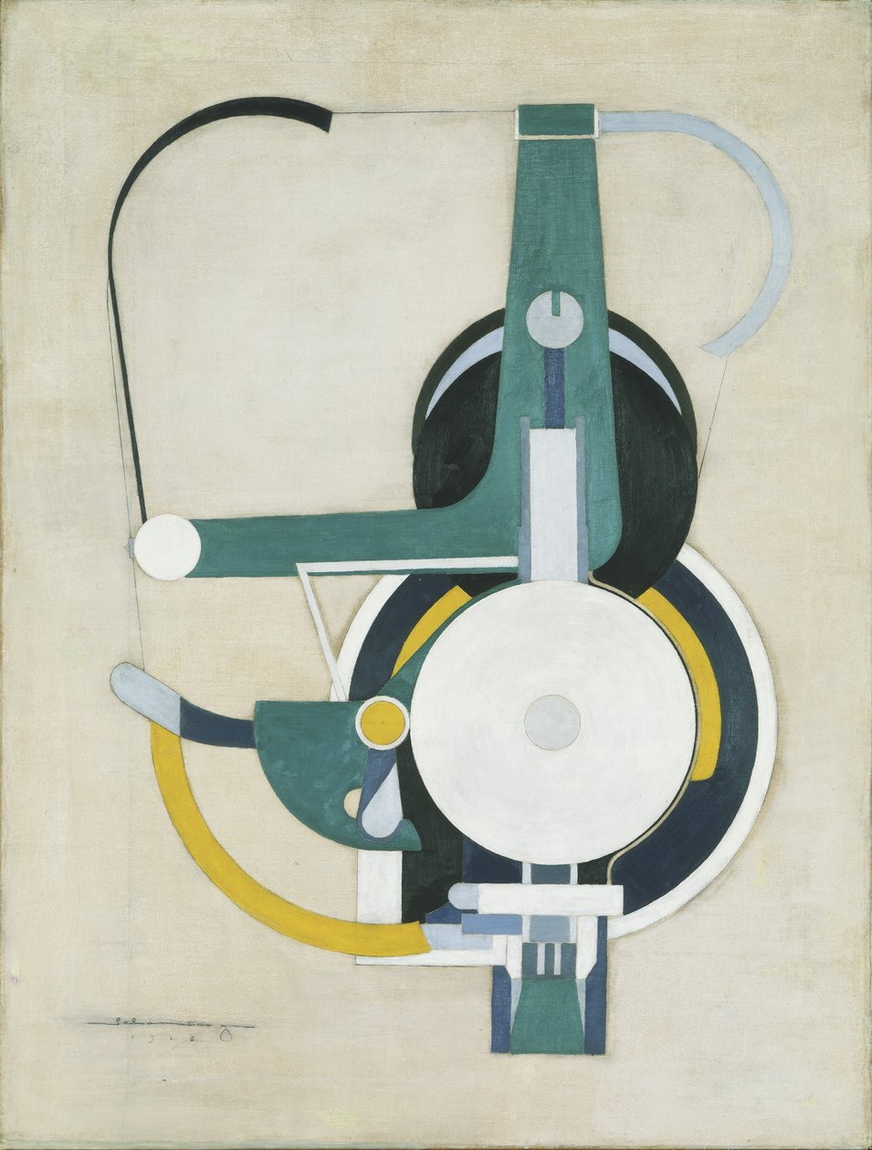 Malba (dříve Stroj), 1916 od Morton Livingston Schamberg
