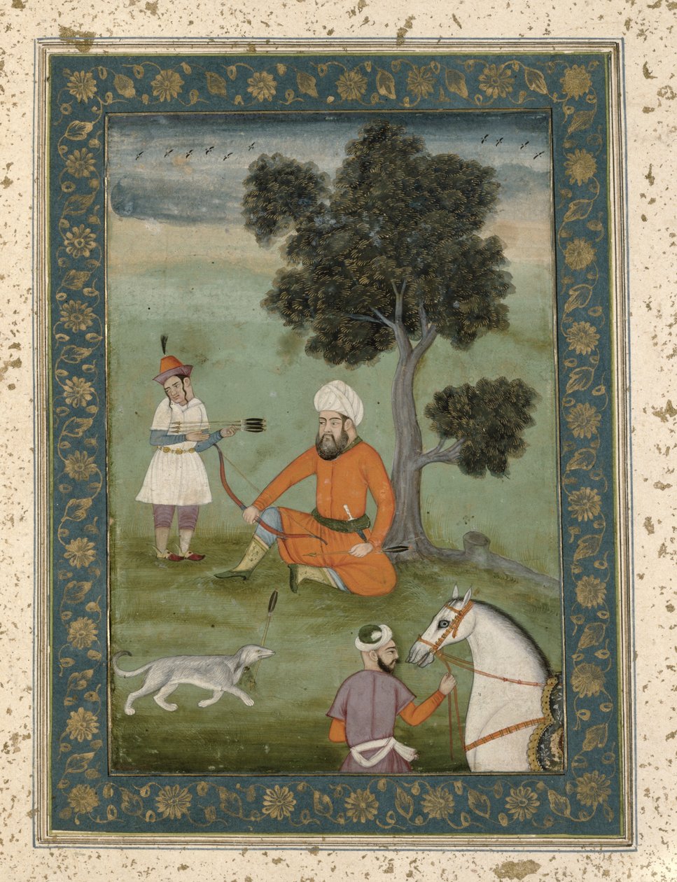 Trans-oxonský šlechtic sedící pod stromem, z Velkého alba Clive, kolem roku 1765 od Mughal School
