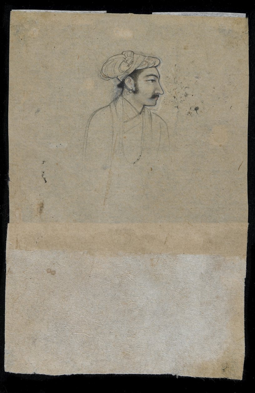 Sultan Khurram (Shah Jahan), c.1615 (inkoust na papíře) od Mughal School