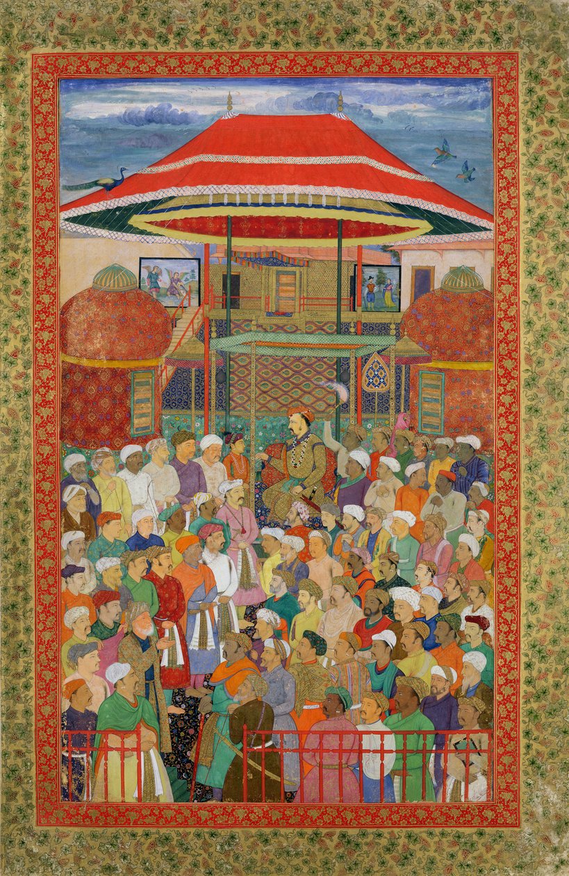 Dvorní uvítací císař Jahangir (Shah Salim) (1569-1627) od Mughal School
