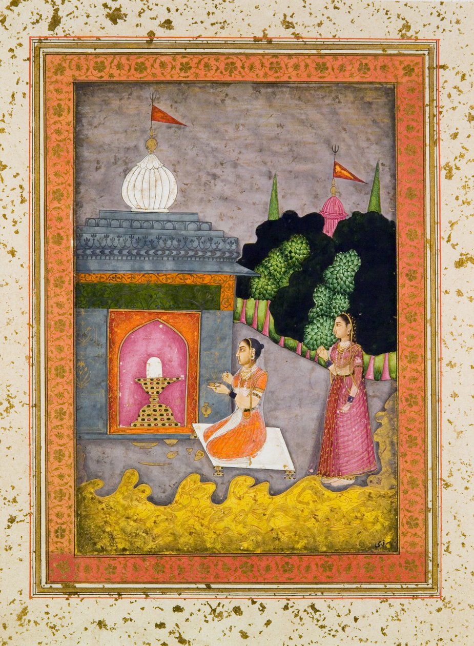 Bhairavi Ragini, cca 1760 (barva a zlato na papíře) od Mughal School