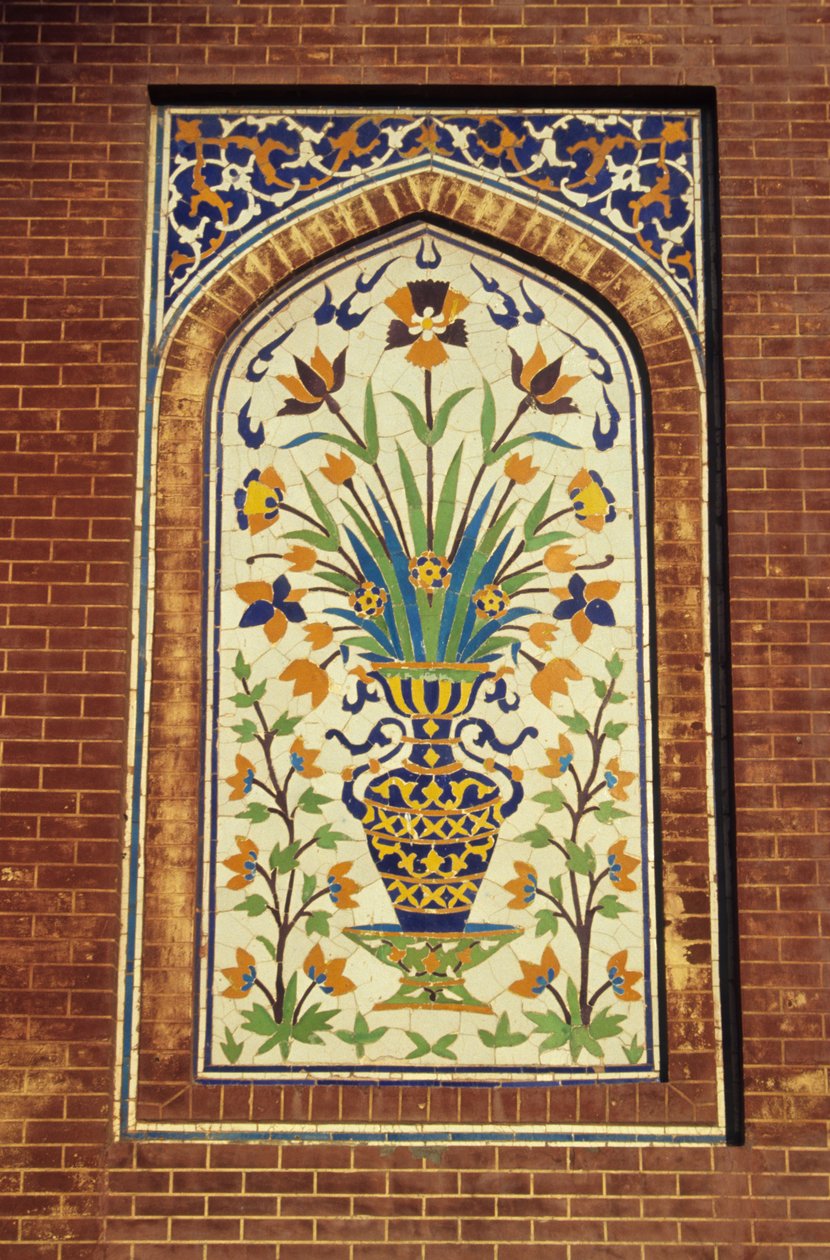 Glazovaná dlaždicová mozaika, cca 1634-35 (fajáns) od Mughal School