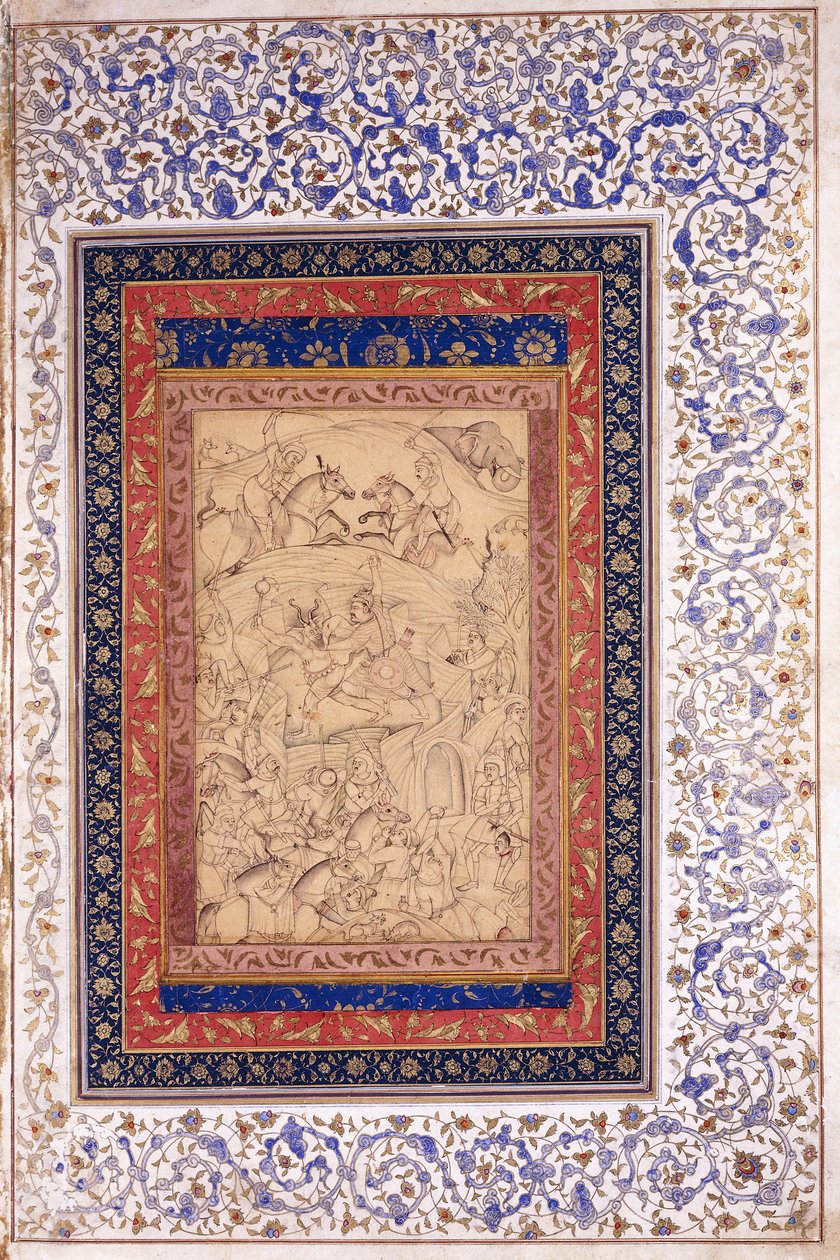 Rustem Killing Arjang Div, kolem 1630 od Mughal School