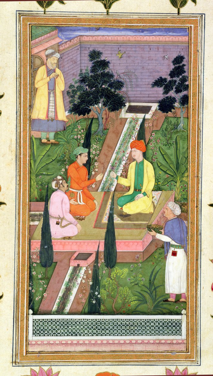 Vodní zahrady z alba Clive od Mughal School