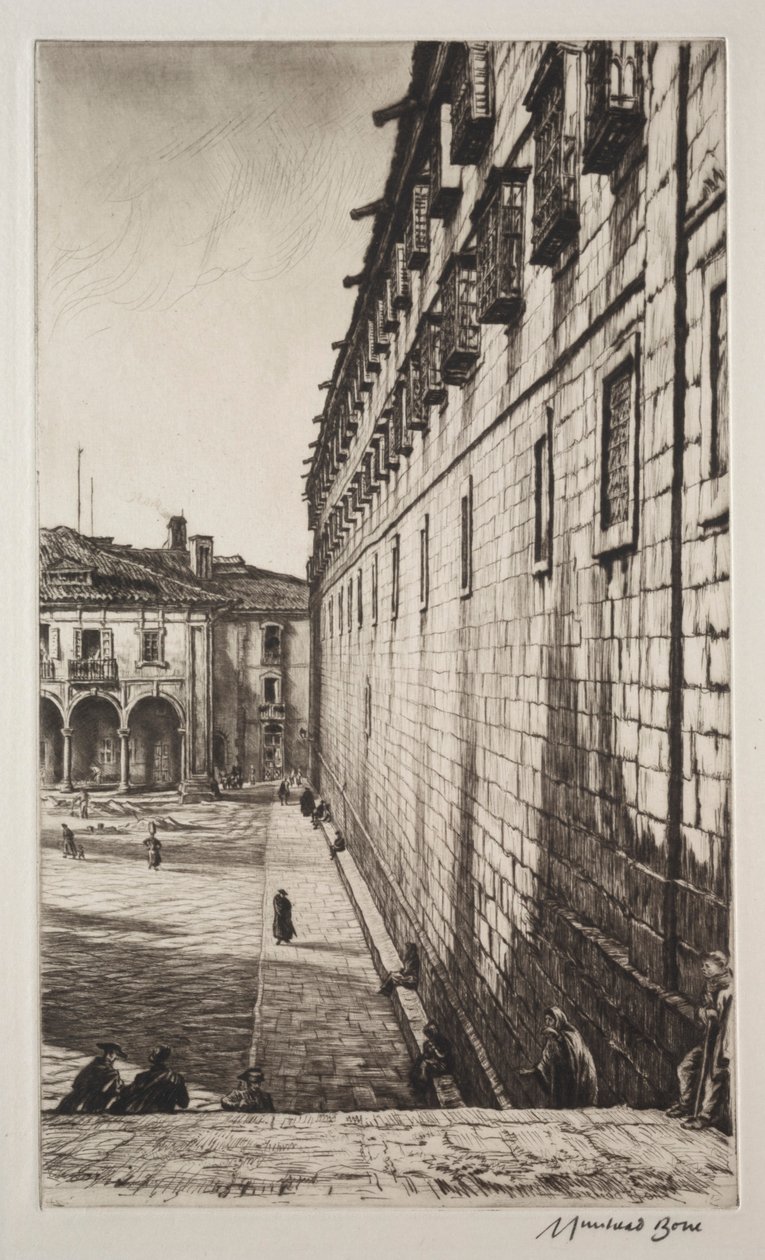 Klášter San Payo, Santiago de Compostela od Muirhead Bone