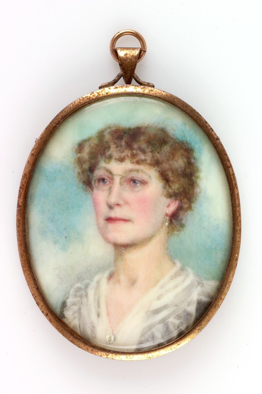 Portrét slečny Ady de Cardonnel-Lawson, 1914 (tělová barva, tužka a čb na papíře) od Muriel Linton